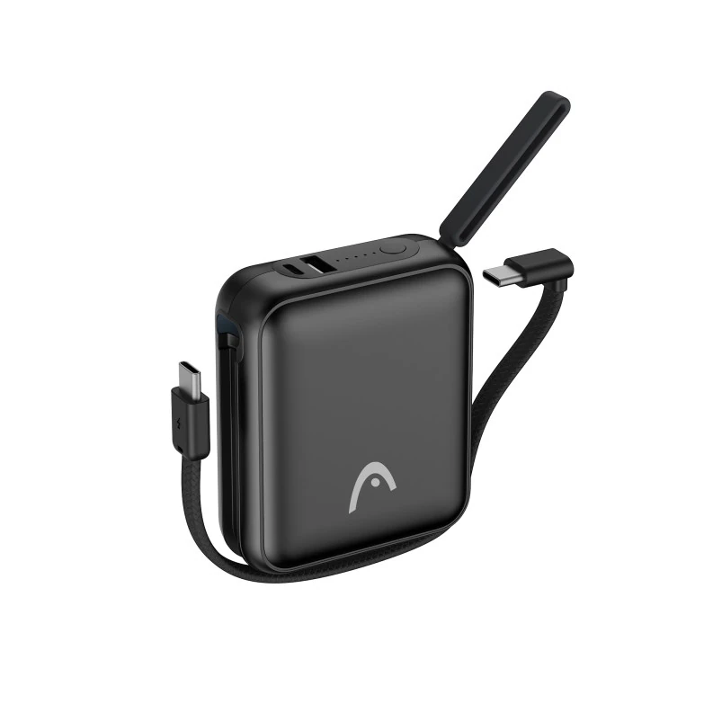 Powerbank 10000 Mah 20W Noire — HEAD, vue 3