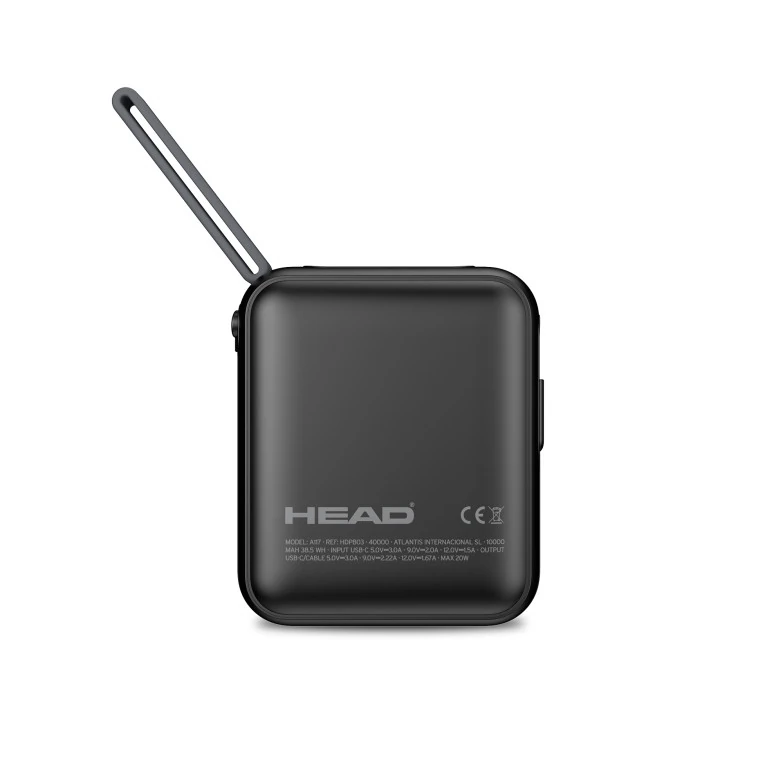 Powerbank 10000 Mah 20W Noire — HEAD, vue 5