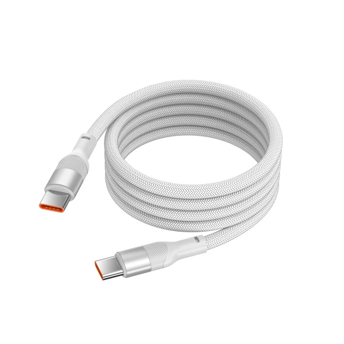 Cable USB C Tressé Mangétique 60W Blanc — KSIX, vue 1