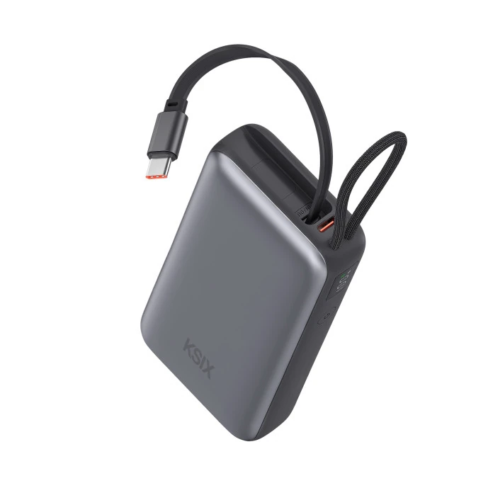 Power Bank Retractable 1000MAH Grise — KSIX, vue 2