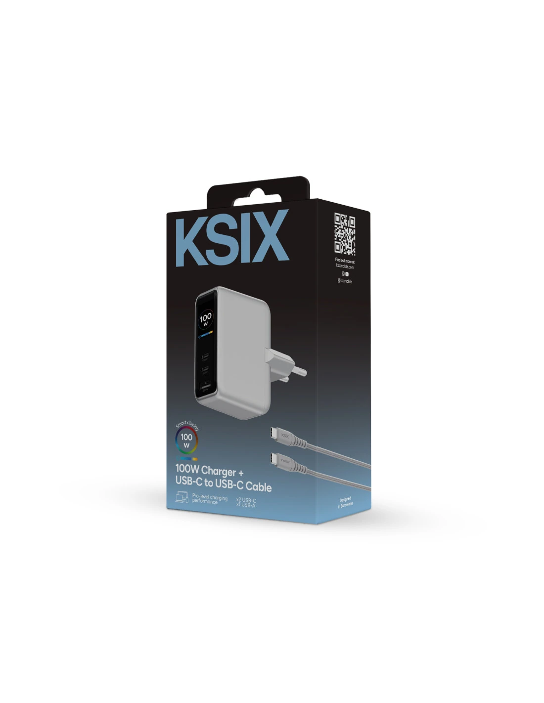 Chargeur Écran Gan 100W Pd Blanc — KSIX, vue 6