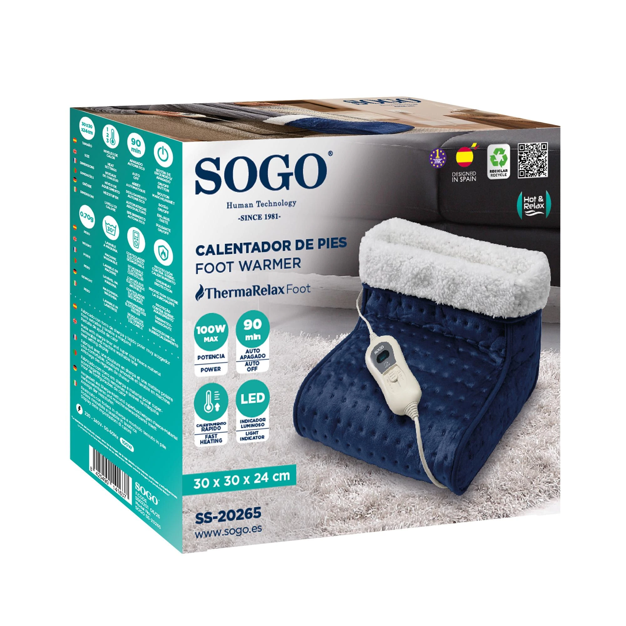 Chauffe Pied Thermarelax 100W AEL-SS-20265 — SOGO, vue 2