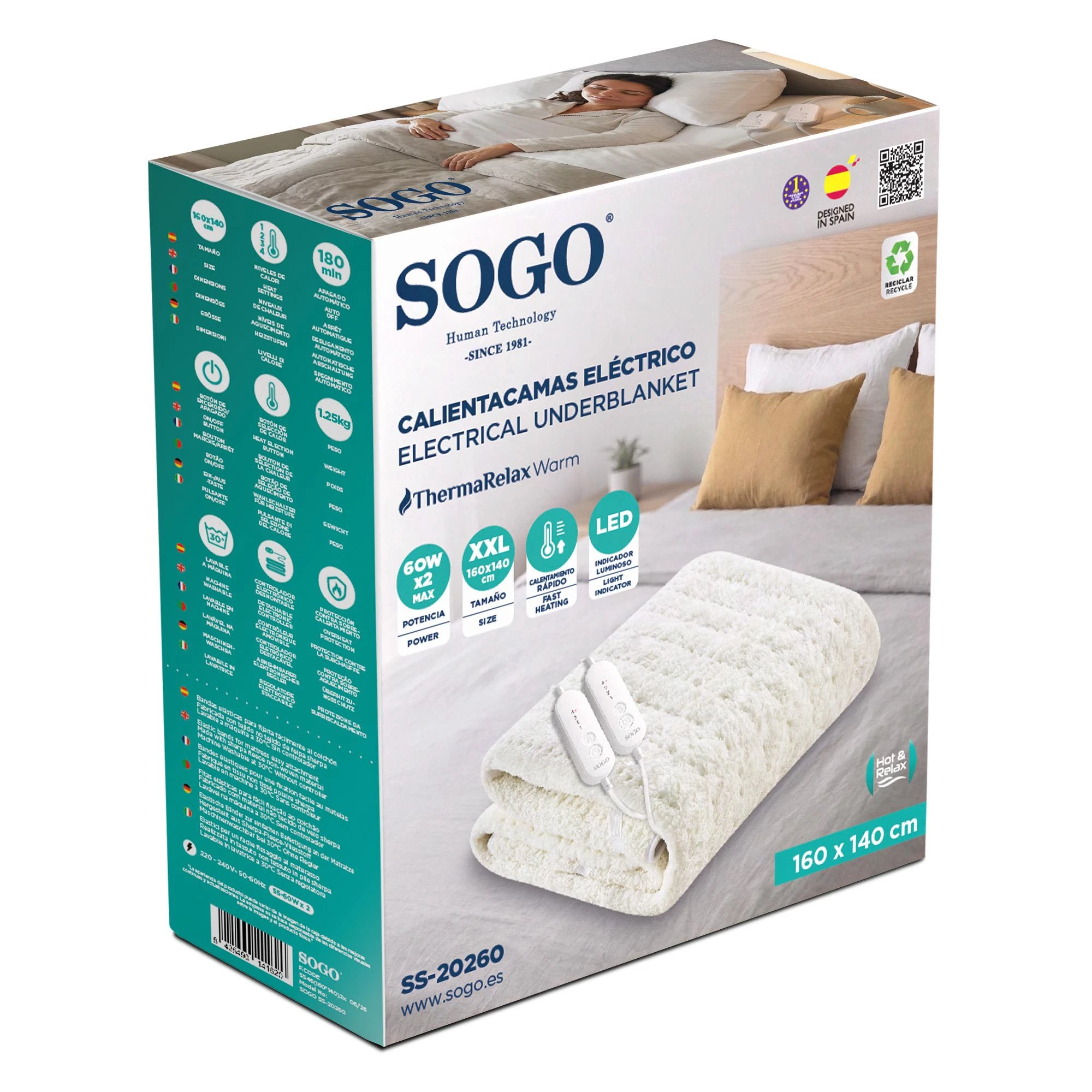 Couvre Lit Chauffant 160*140 MEL-SS-20260 — SOGO, vue 5